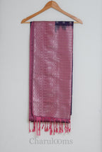 Deep Purple & Rose Pink Woven Soft Silk Saree