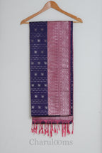 Deep Purple & Rose Pink Woven Soft Silk Saree