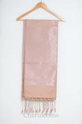 Blush Peach Silver Motif Soft Silk Saree