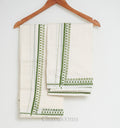 Green Floral Border Kerala Set Mundu