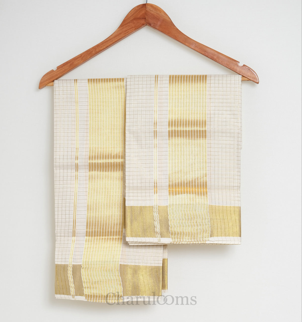 Micro Check Premium Kasavu Cotton Set Mundu