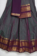 Dual-Tone Grey Purple Kanchi Cotton Dhavani Set