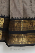 Taupe Grey & Black Kanchi Cotton Dhavani Set