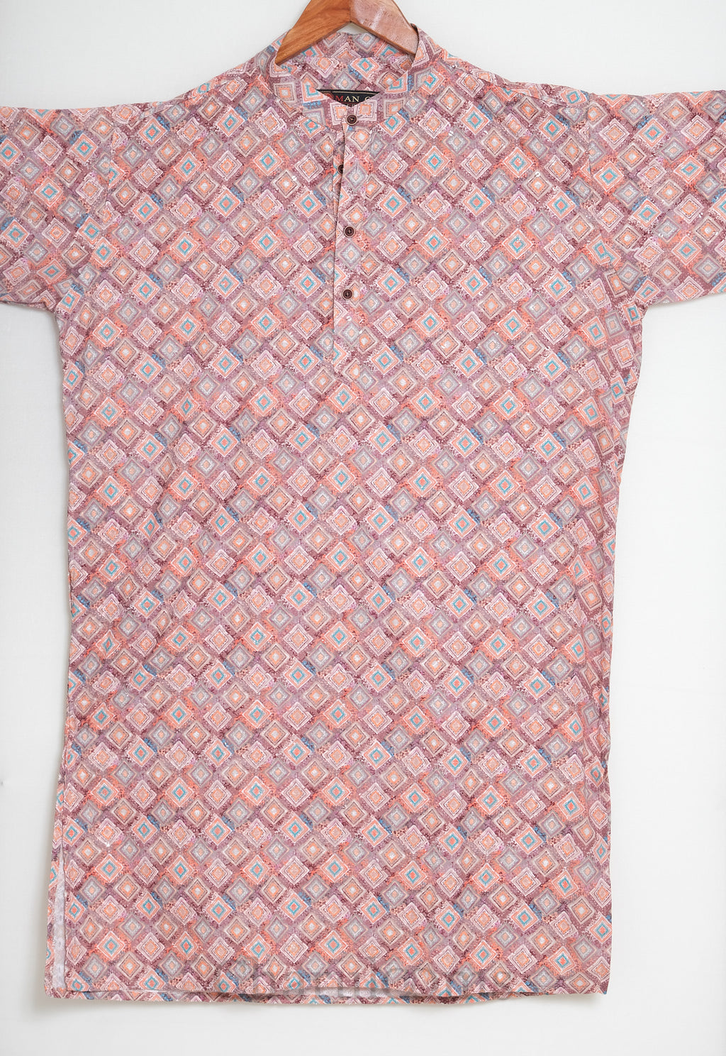 Multicolour Geometric Print Men’s Kurta