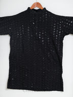 Black Sequin Embroidered Men’s Kurta