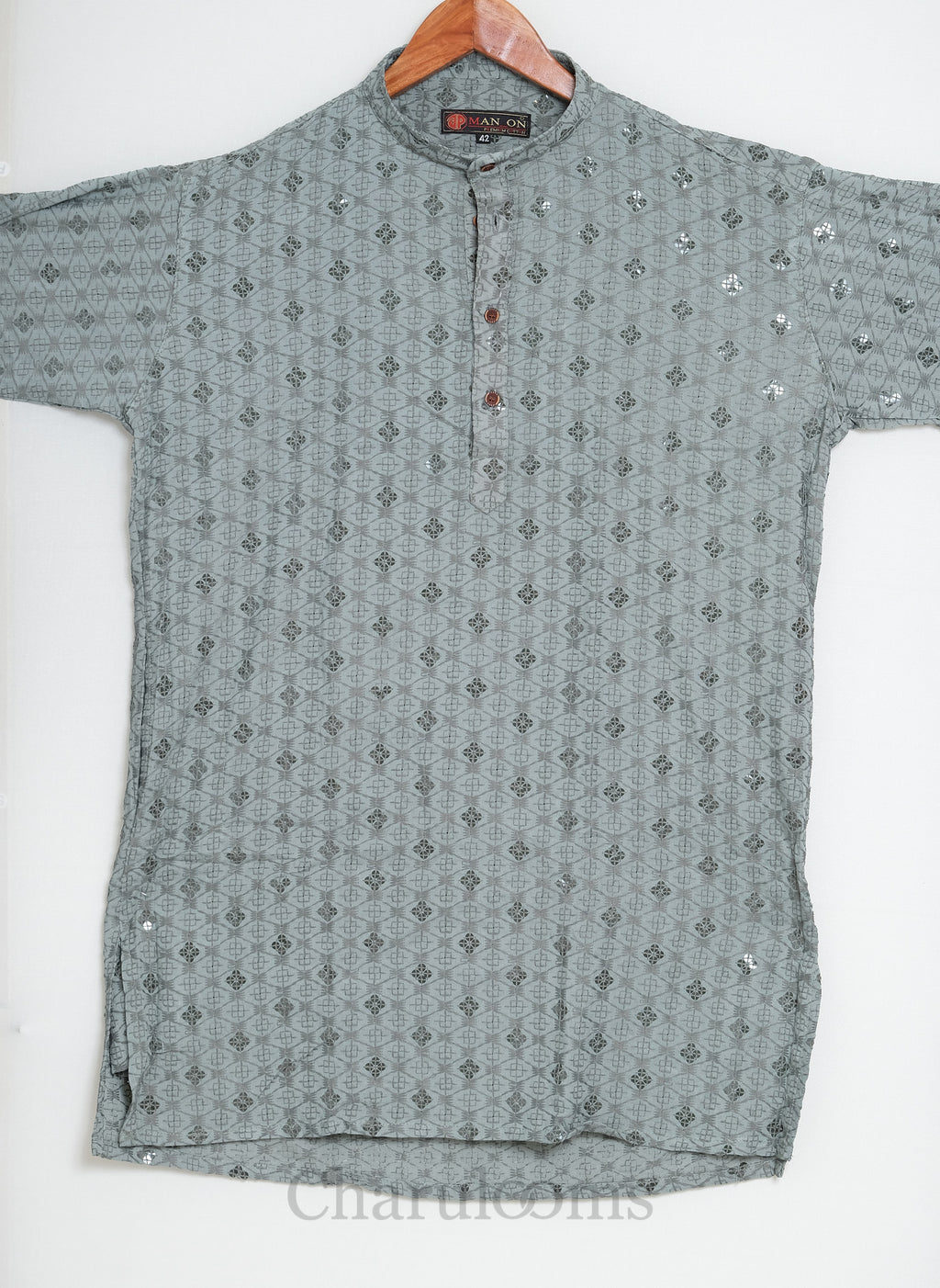 Sage Green Embellished Men’s Kurta