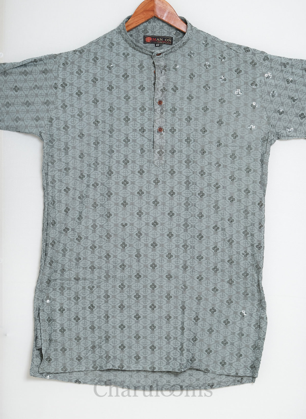 Sage Green Embellished Men’s Kurta