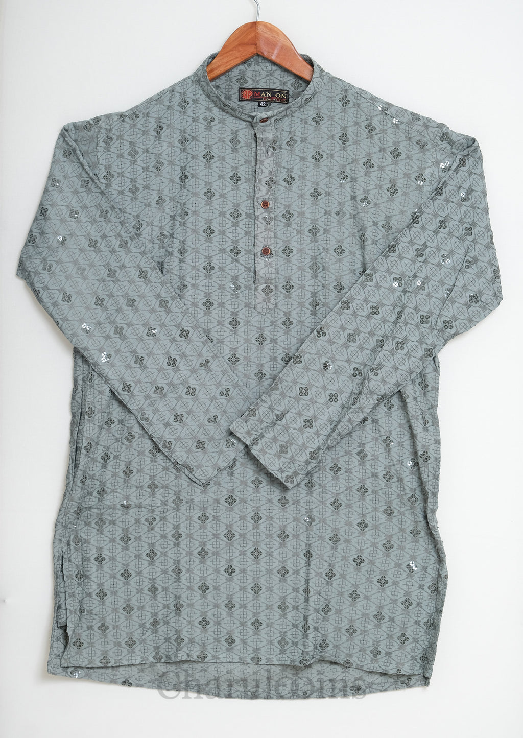 Sage Green Embellished Men’s Kurta