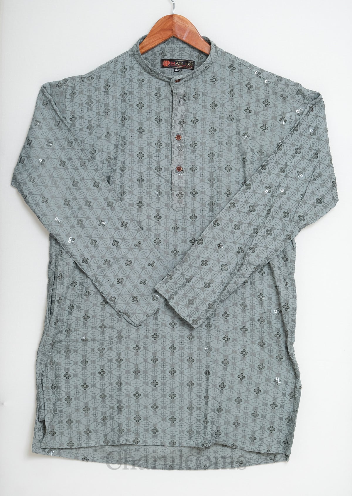 Sage Green Embellished Men’s Kurta