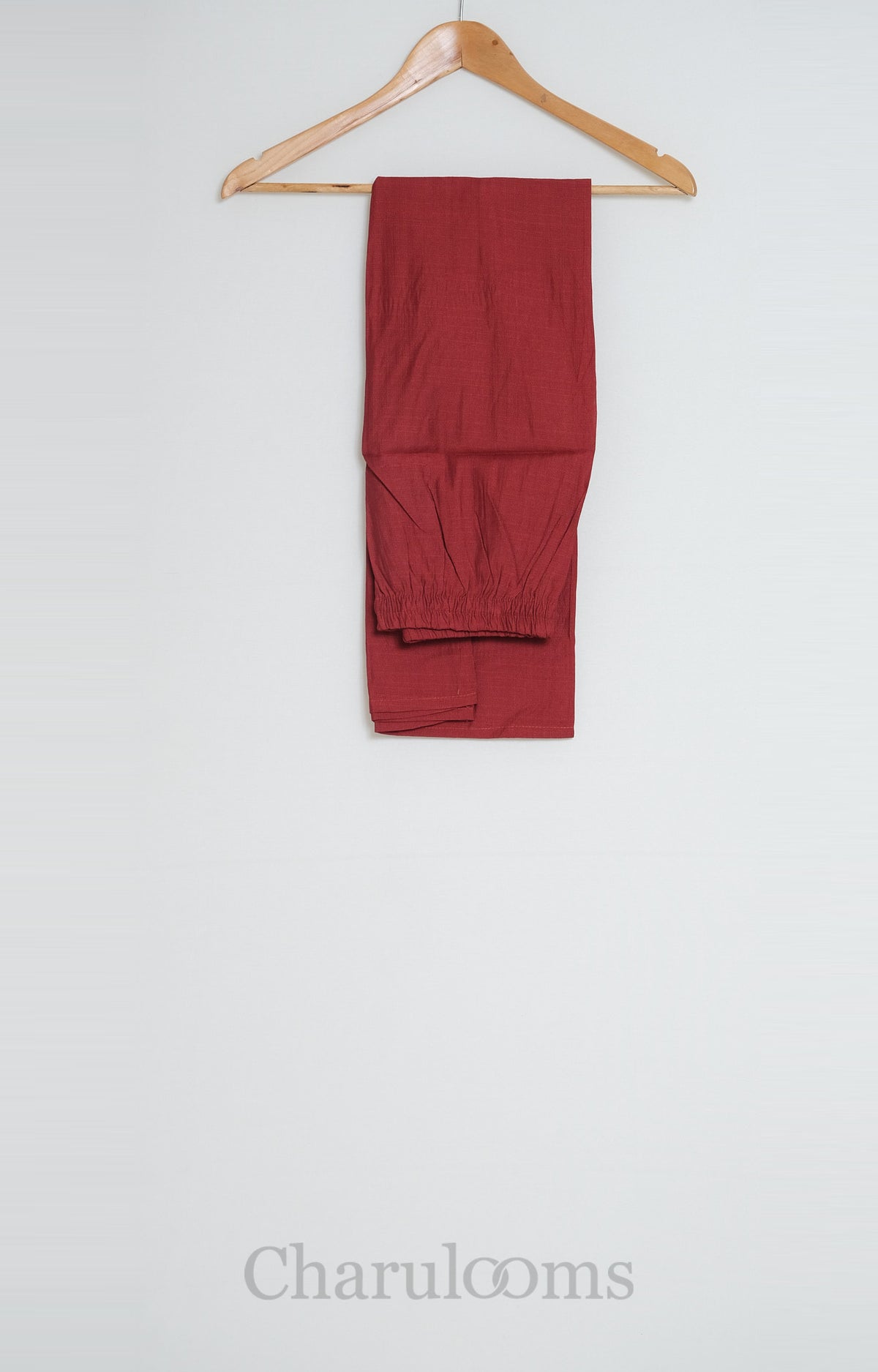 Rust Red Floral Printed Semi Raw Silk Co-ord Set