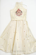 Ivory & Gold Embroidered Pattu Pavada Set