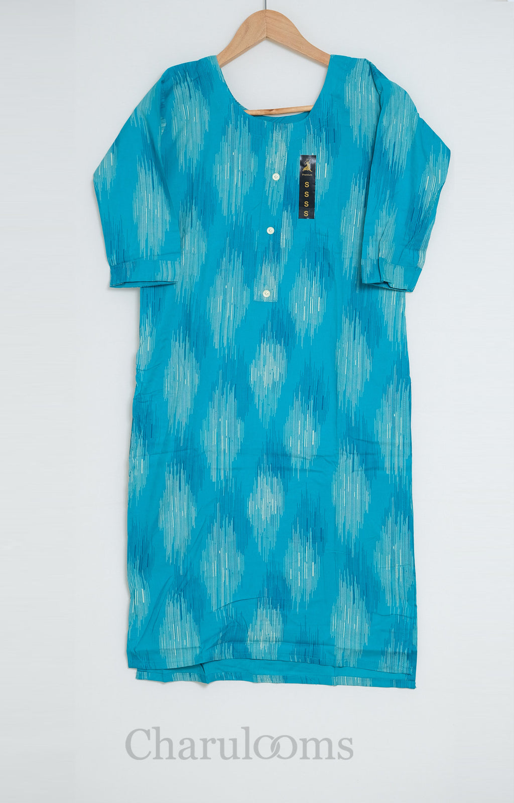 Turquoise Blue Printed Cotton Women’s Co-ord Set