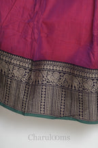 Magenta Pink & Bottle Green Narayanpet Cotton Dhavani Set