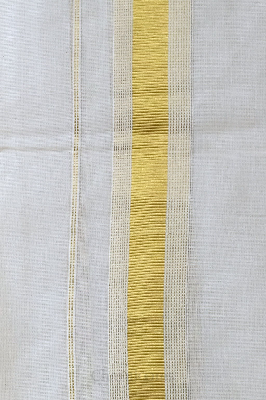 Golden Kara Kasav Mundu – 100% Cotton Traditional Kerala Dhoti