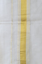 Golden Kara Kasav Mundu – 100% Cotton Traditional Kerala Dhoti