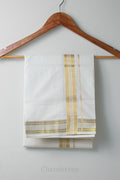 Golden Kara Kasav Mundu – 100% Cotton Traditional Kerala Dhoti
