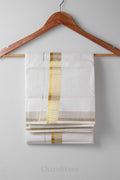 Golden Kara Kasav Mundu – 100% Cotton Traditional Kerala Dhoti