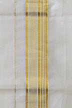 Golden Kara Kasav Mundu – 100% Cotton Traditional Kerala Dhoti