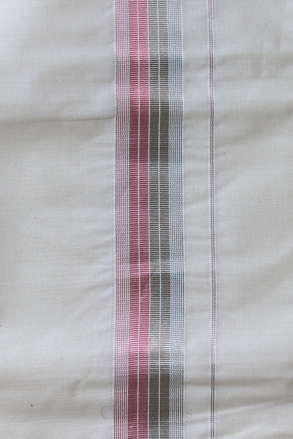 Premium Silver & Rose Gold Kara Kasav Mundu – 100% Cotton Traditional Kerala Dhoti