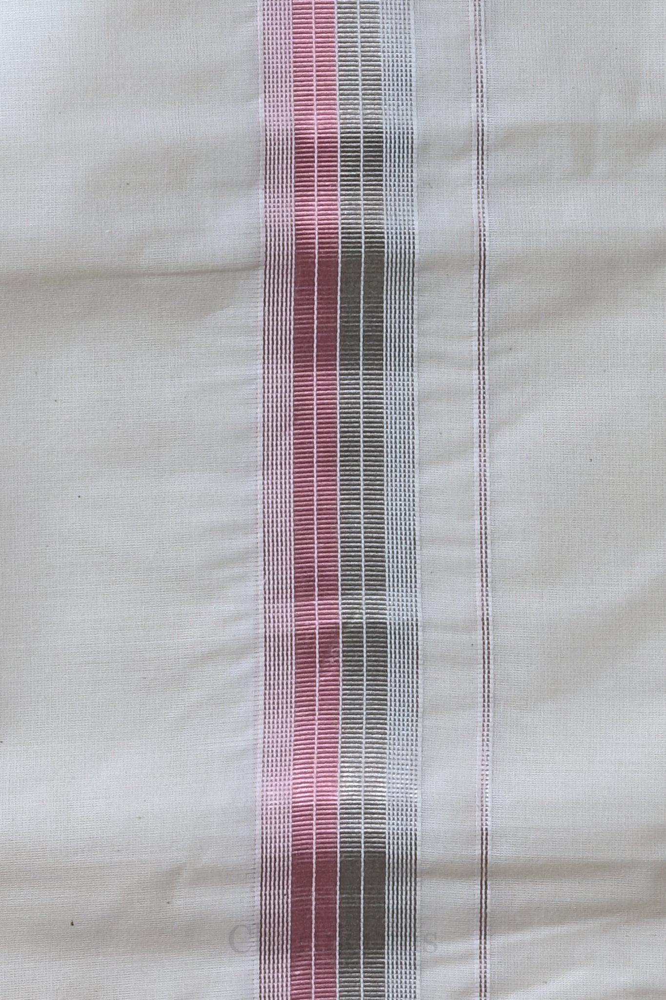 Premium Silver & Rose Gold Kara Kasav Mundu – 100% Cotton Traditional Kerala Dhoti