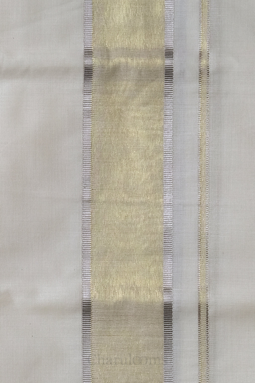 Premium Silver & Golden Tissue Kasav Mundu – 100% Cotton Traditional Kerala Dhoti