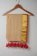 Red & Golden Border Mal Mal Cotton Saree – 100% Cotton Traditional Wear