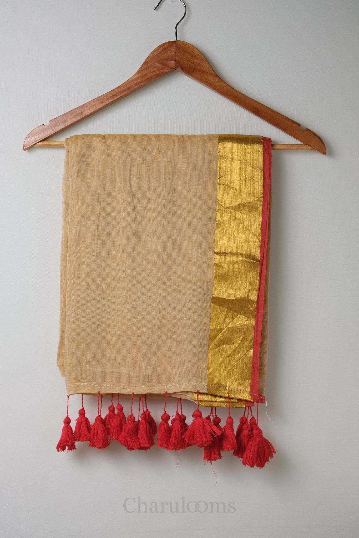 Red & Golden Border Mal Mal Cotton Saree – 100% Cotton Traditional Wear