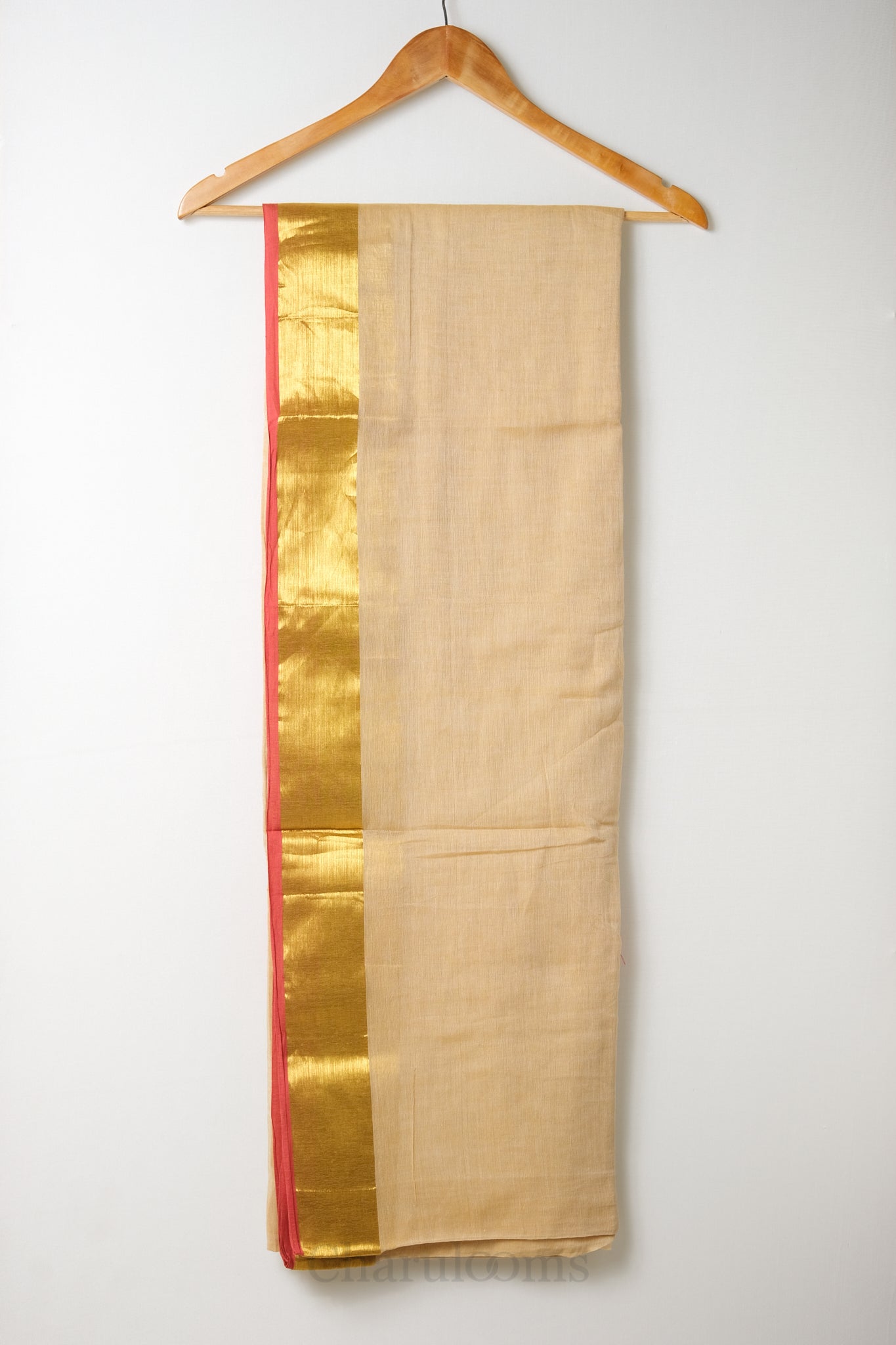Red & Golden Border Mal Mal Cotton Saree – 100% Cotton Traditional Wear