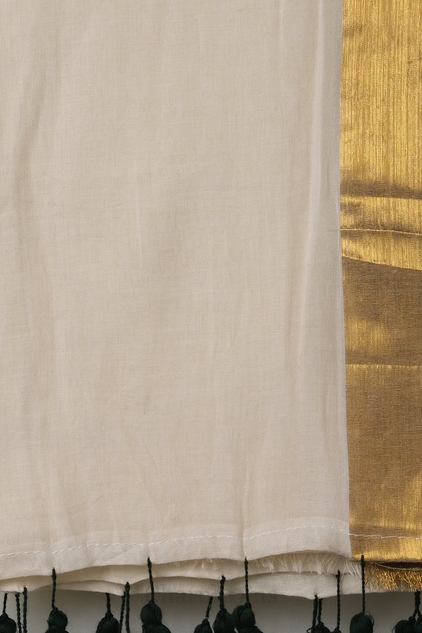 Green & Golden Border Mal Mal Cotton Saree – 100% Cotton Traditional Wear
