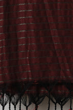 Maroon Striped Mal Mal Cotton Saree – 100% Cotton Elegant Stripes