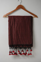 Maroon Striped Mal Mal Cotton Saree – 100% Cotton Elegant Stripes