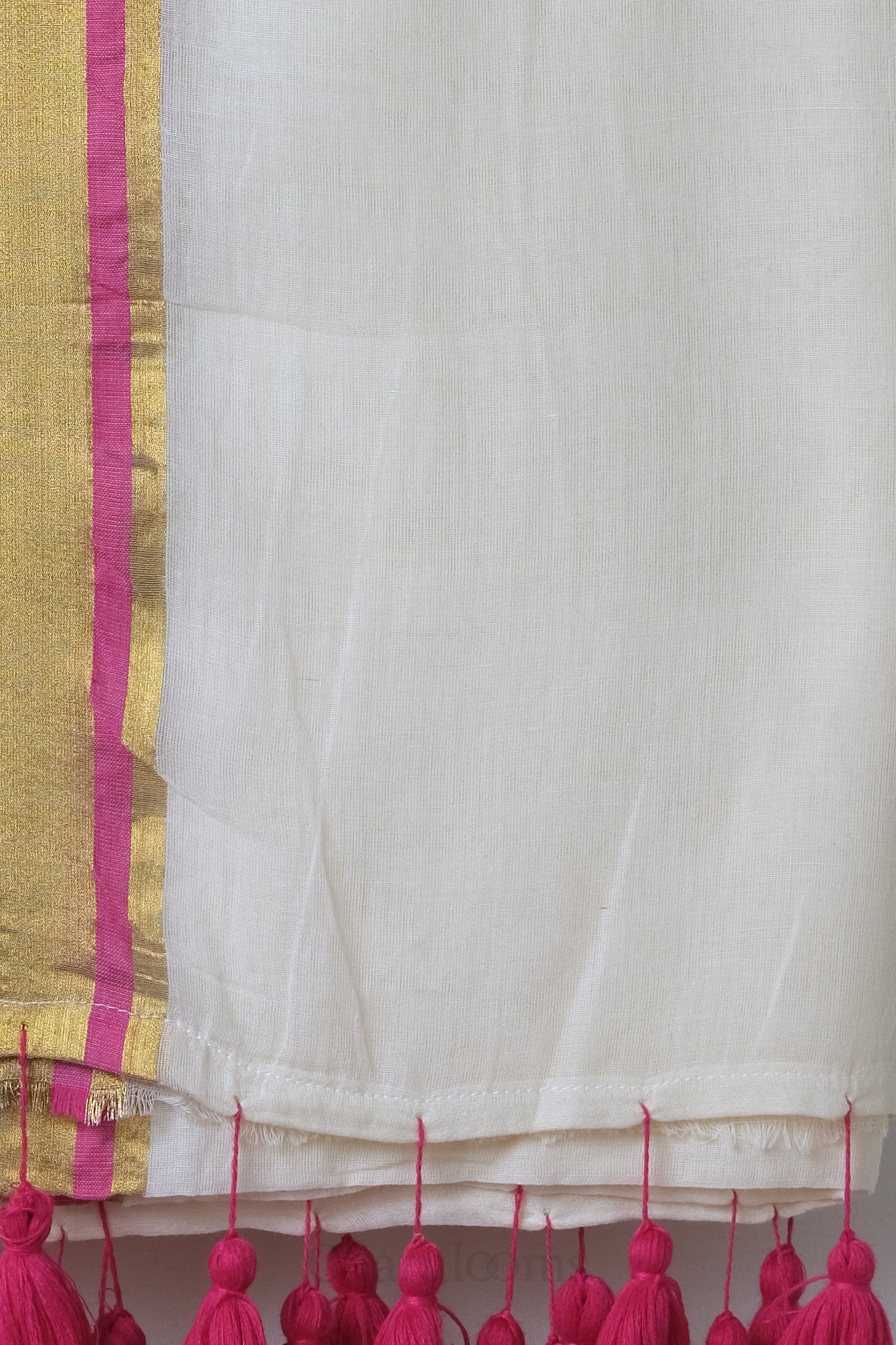 Pink & Golden Border Mal Mal Cotton Saree – 100% Cotton Traditional Wear
