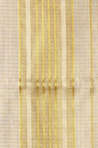 Micro Checks Golden Tissue Set Saree – Premium Kerala Kasavu Blend