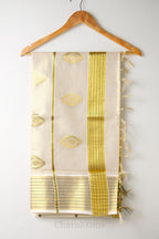 Premium Diamond Motif Golden Kasav Tissue Set Saree – Royal Heritage Collection
