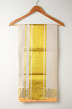 Premium Round Motif Golden Kasav Tissue Set Saree – Royal Heritage Collection