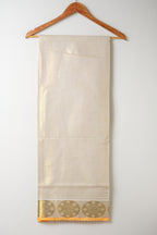 Premium Round Motif Golden Kasav Tissue Set Saree – Royal Heritage Collection