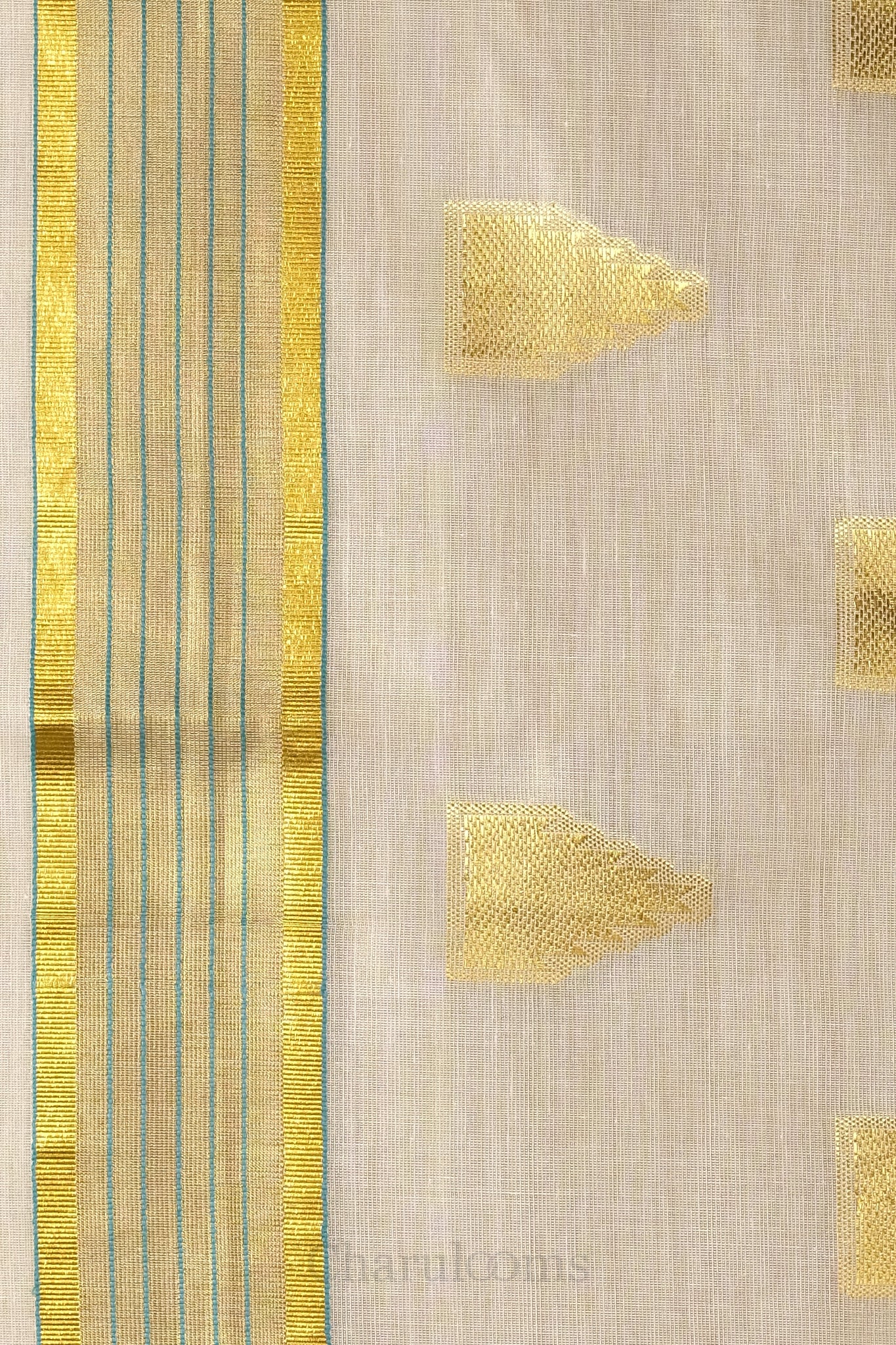 Premium Temple Motif Golden Kasav Tissue Set Saree – Royal Heritage Collection