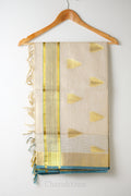 Premium Temple Motif Golden Kasav Tissue Set Saree – Royal Heritage Collection