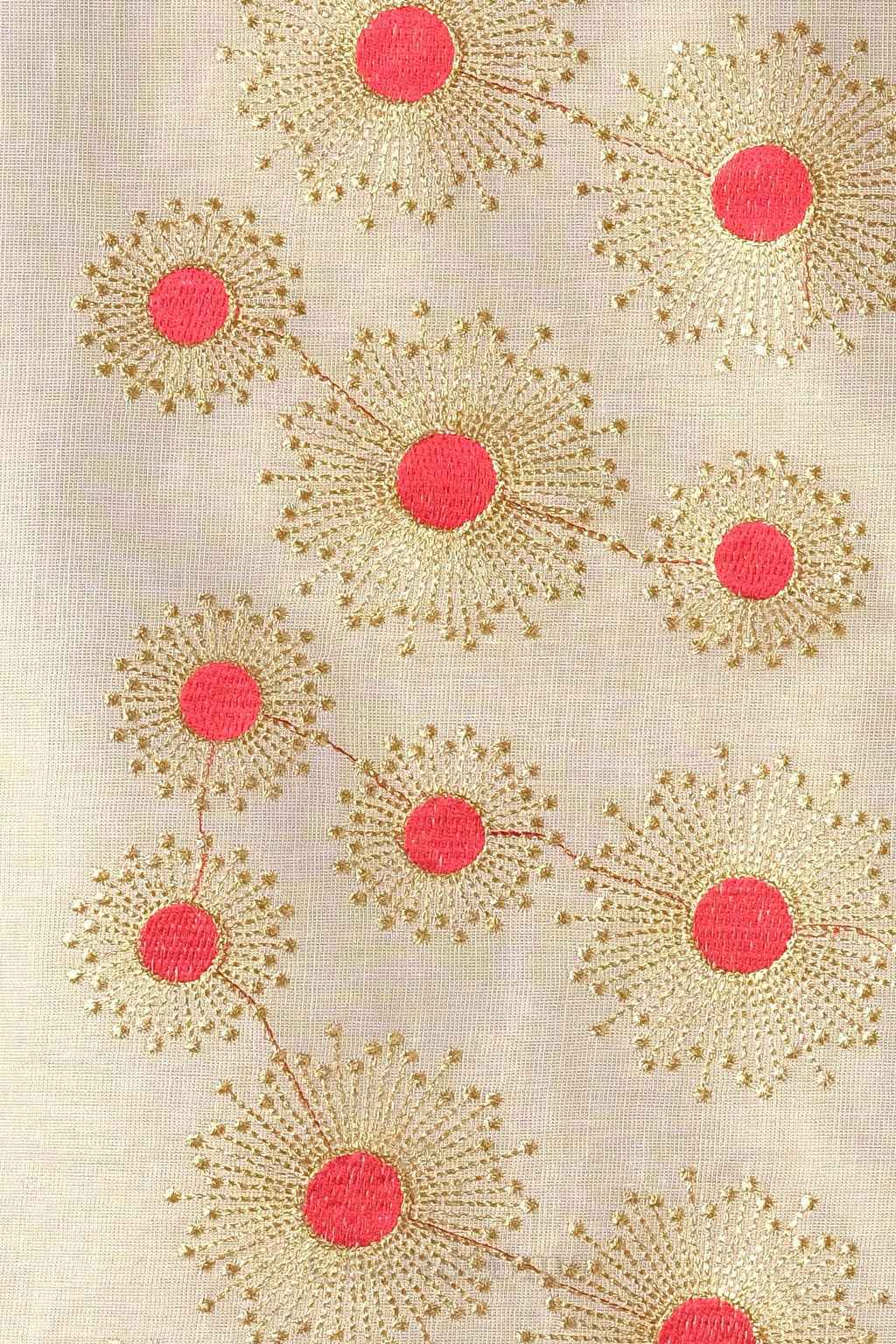 Red & Golden Embroidery Motif Tissue Set Saree – Premium Festive Embroidery
